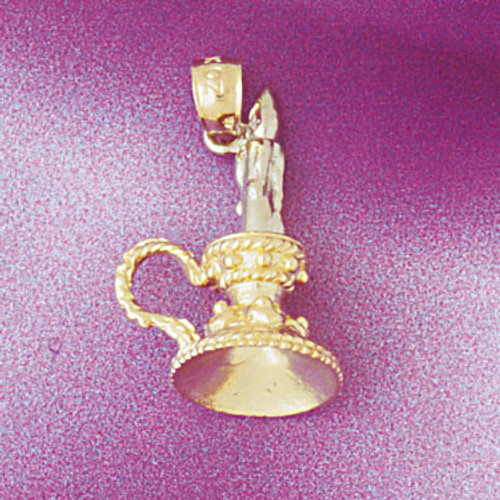 Candle Pendant Necklace Charm Bracelet in Gold or Silver 6602