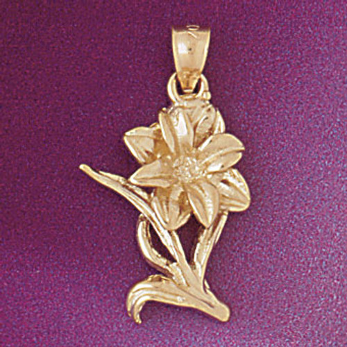 Flower Rose Pendant Necklace Charm Bracelet in Gold or Silver 6696