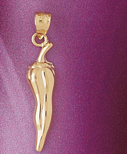 Chili Pepper Pendant Necklace Charm Bracelet in Gold or Silver 6908