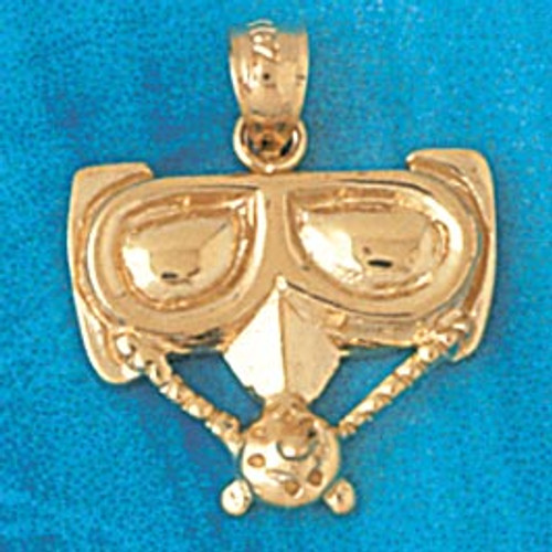 Scuba Diving Diver Mask Pendant Necklace Charm Bracelet in Gold or Silver 1388