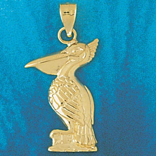 Pelican Bird Pendant Necklace Charm Bracelet in Gold or Silver 1427