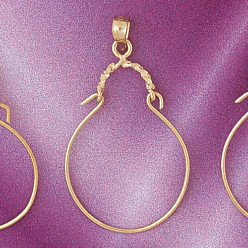 Holder Pendant Necklace Charm Bracelet in Gold or Silver 4292