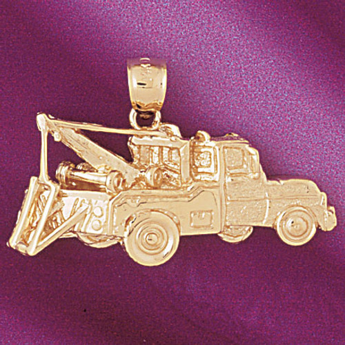 Towing Truck Pendant Necklace Charm Bracelet in Gold or Silver 4319