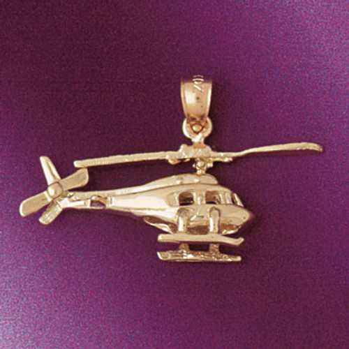 Helicopter Pendant Necklace Charm Bracelet in Gold or Silver 4452