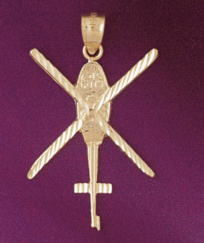 Helicopter Pendant Necklace Charm Bracelet in Gold or Silver 4463