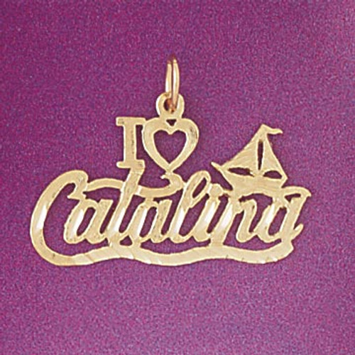Catalina Island Pendant Necklace Charm Bracelet in Gold or Silver 4859