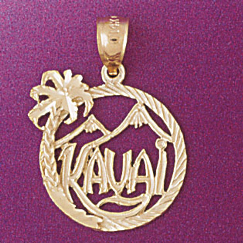 Kauai Hawaii Pendant Necklace Charm Bracelet in Gold or Silver 4956