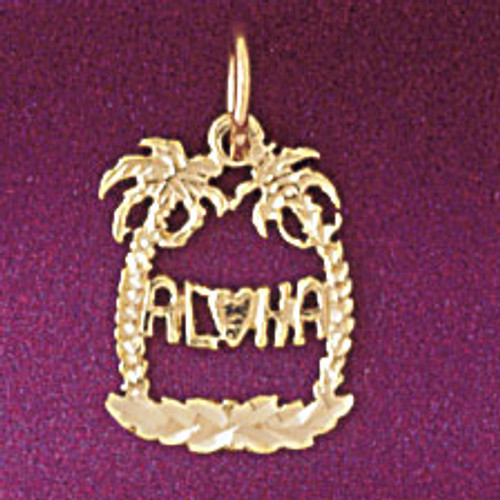 Aloha Hawaii Pendant Necklace Charm Bracelet in Gold or Silver 4972