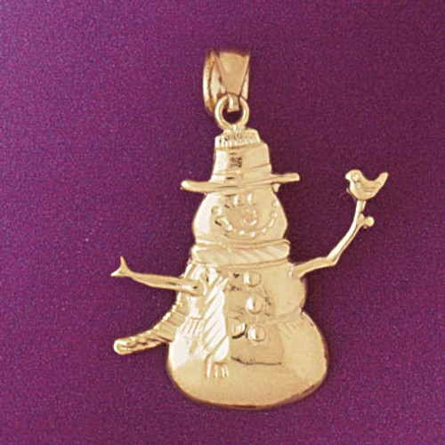 Snowman Pendant Necklace Charm Bracelet in Gold or Silver 5561