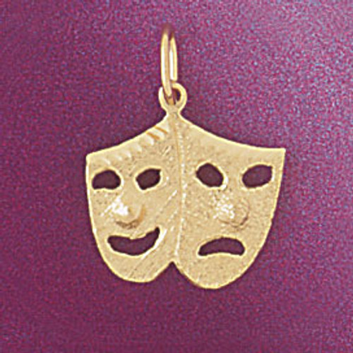 Drama Mask Pendant Necklace Charm Bracelet in Gold or Silver 6105