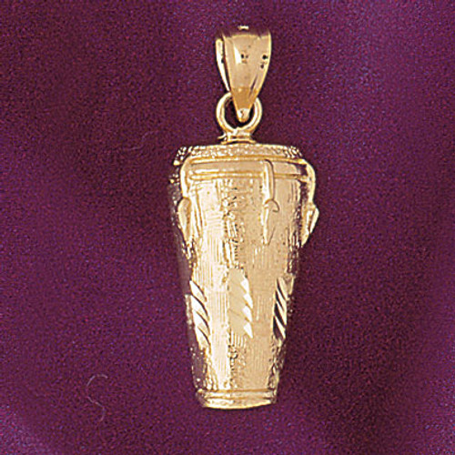Bongo Drum Pendant Necklace Charm Bracelet in Gold or Silver 6240