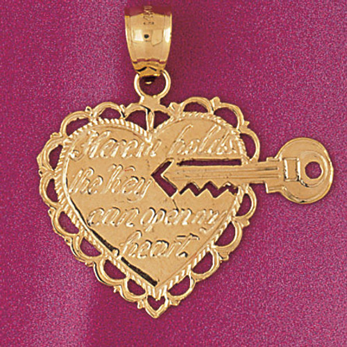 Key to My Heart Pendant Necklace Charm Bracelet in Gold or Silver 4032