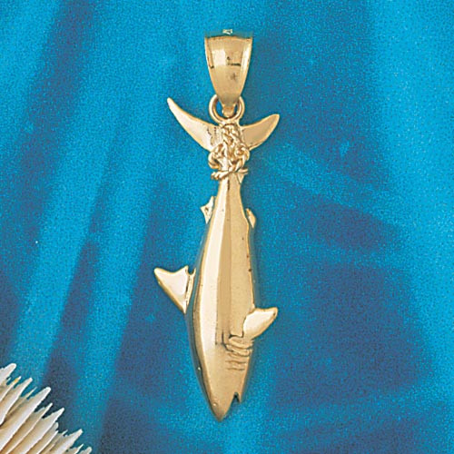 Shark Pendant Necklace Charm Bracelet in Gold or Silver 902