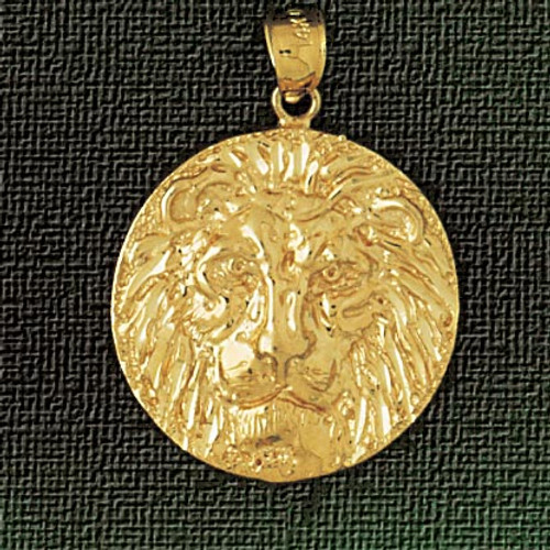 Lion Head Pendant Necklace Charm Bracelet in Gold or Silver 1671