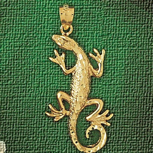 Lizard Pendant Necklace Charm Bracelet in Gold or Silver 2429