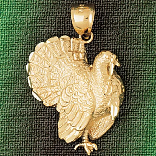 Turkey Pendant Necklace Charm Bracelet in Gold or Silver 2957