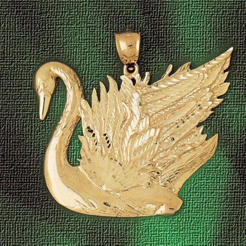 Swan Pendant Necklace Charm Bracelet in Gold or Silver 2999