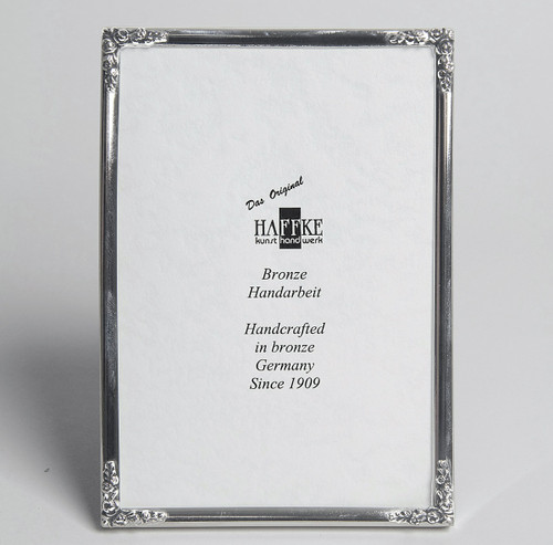 Haffke Silver with Rose Picture Frame 5 x 7 Inch