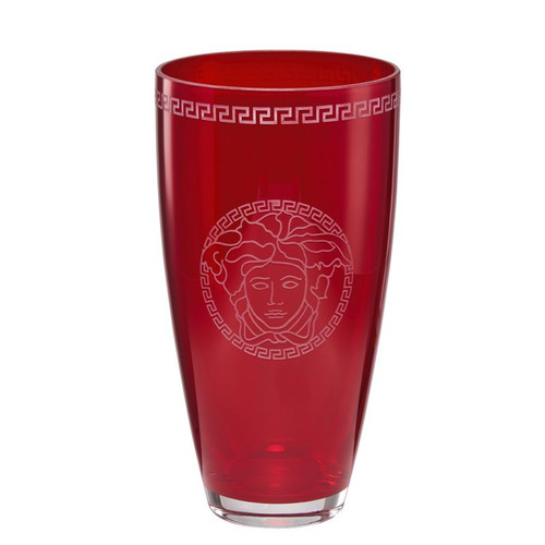 Versace Medusa Crystal Red Vase 12 Inch