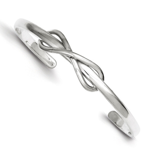 Polished Fancy Design Cuff Bangle Sterling Silver QB602