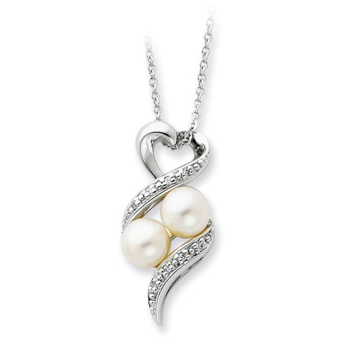 2 P's in a Pod Motherhood/ Friendship 18 Inch Necklace Sterling Silver QSX236
