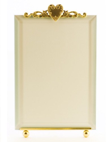 La Paris French Heart 4 x 6 Inch Brass Picture Frame - Vertical