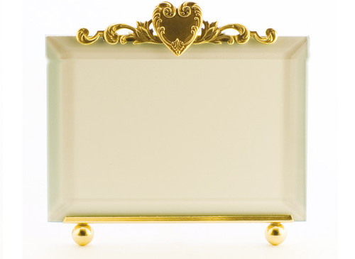La Paris French Heart 4 x 6 Inch Brass Picture Frame - Horizontal