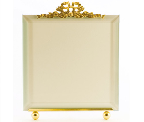 La Paris French Ribbon 5 x 5 Inch Brass Picture Frame