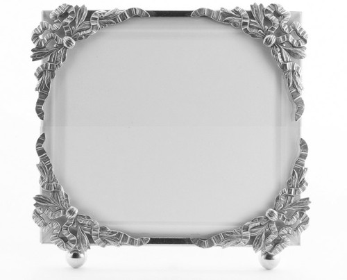 La Paris Ribbon Corners 8 x 10 Inch Silver Plated Picture Frame - Horizontal