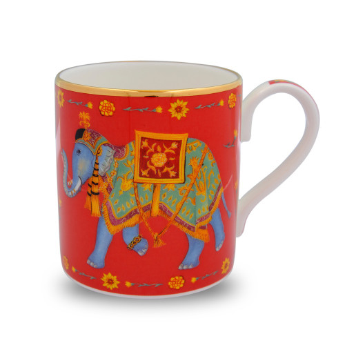 Halcyon Days Ceremonial Elephant Red Mug BCCIE06MGG EAN: 5060171148586