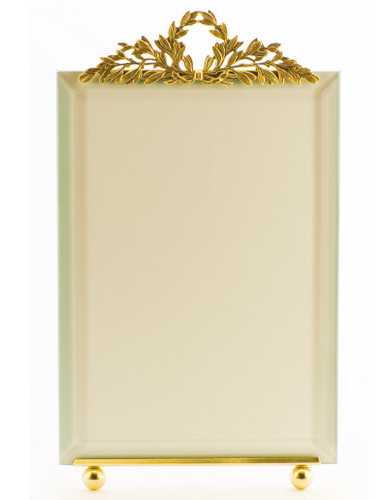 La Paris Wreath 4 x 6 Inch Brass Picture Frame - Vertical