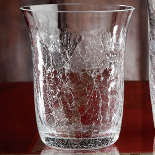 Casafina Glassware Double Old Fashion Crackle Set of 6