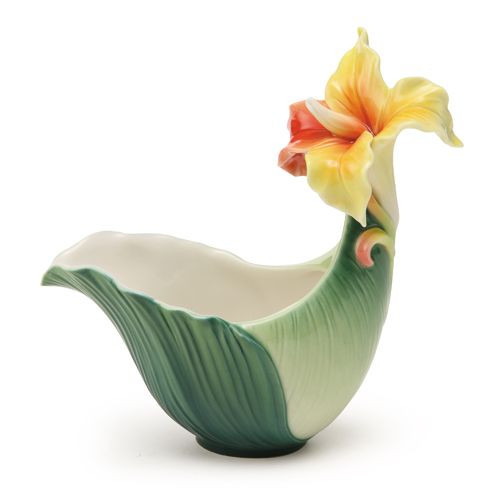 Franz Porcelain Brilliant Blooms Canna Lily Flower Tray FZ01818 HomeBello