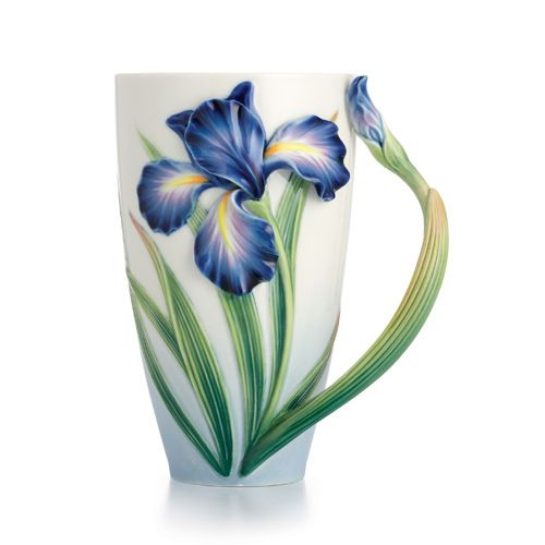 Franz Porcelain Eloquent Iris Flower Mug FZ02478