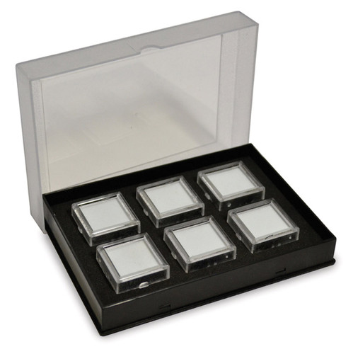 Black Tray Of 6 Square Gem Jars JT5011