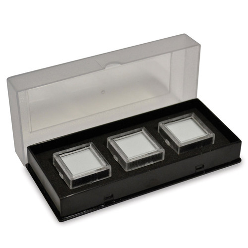 Black Tray Of 3 Square Gem Jars JT5013