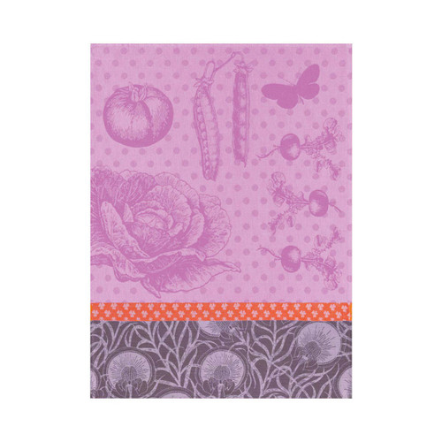 Le Jacquard Francais Tea Towel Au Potager Anemone 24 x 31 Pure Cotton Set of 4