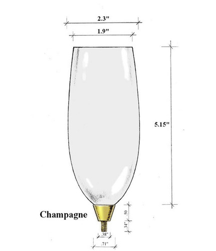 Edgar Berebi Gold Champagne Flute Top Bowl Glass