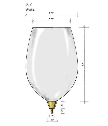 Edgar Berebi Gold Water Goblet Top Bowl Glass