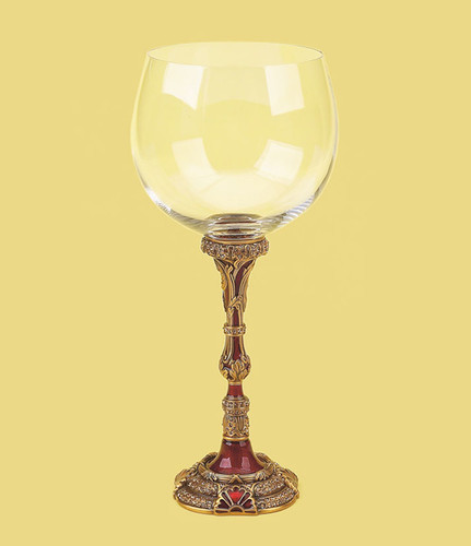 Edgar Berebi Valencia Gold Plate Garnet Colorado Water Wine Champagne Stem