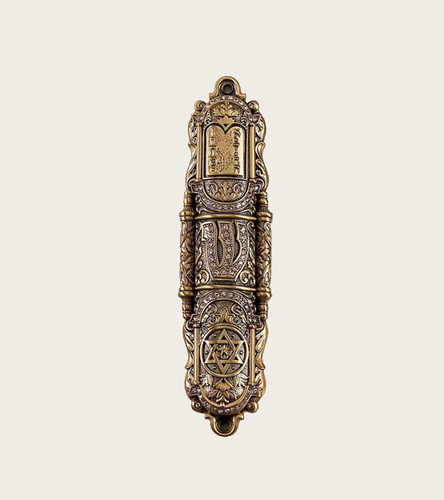 Mezuzah Silk Gold Plate by Edgar Berebi MPN: 8671/1