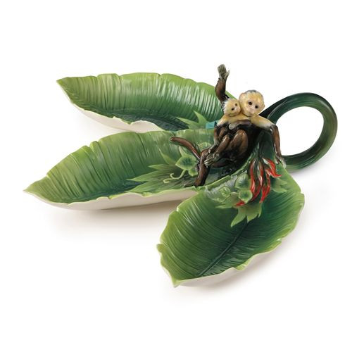 Franz Porcelain Jungle Fun Monkey Ornamental Tidbit Dish FZ02009