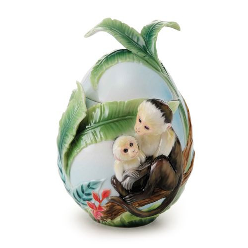 Franz Porcelain Jungle Fun Monkey Sugar Jar FZ02005