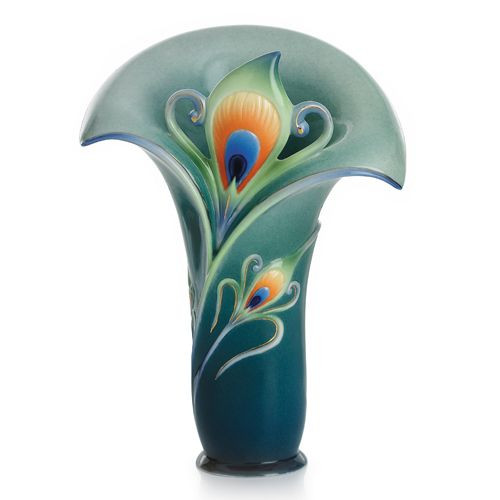 Franz Porcelain Peacock Splendor Small Vase FZ01647