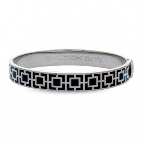 Halcyon Days 10mm Mosaic Bangle Bracelet Black Palladium HBMOS0210P