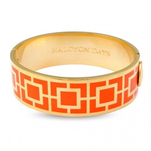 Halcyon Days 20mm Maya Bangle Bracelet Orange Gold HBMAY0720G