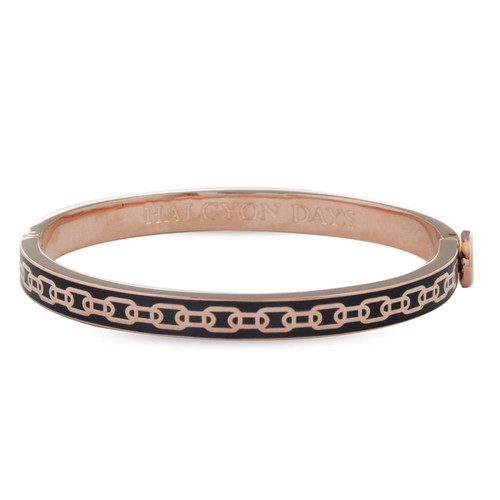 Halcyon Days 6mm Skinny Chain Bangle Black Rose HBSCH0206RG