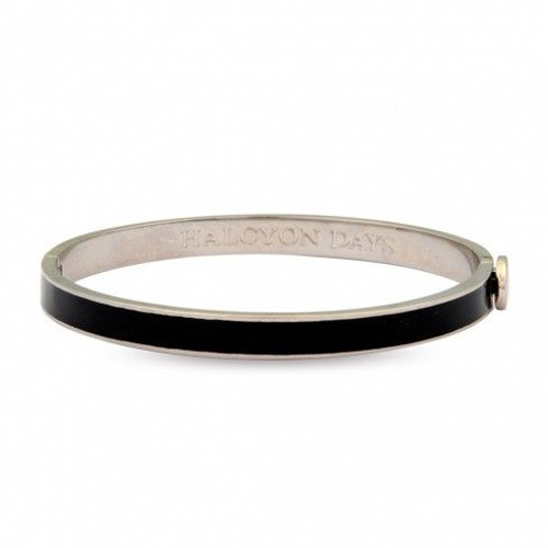 Halcyon Days 6mm Skinny Plain Bangle Bracelet Black Palladium HBSPL0206P