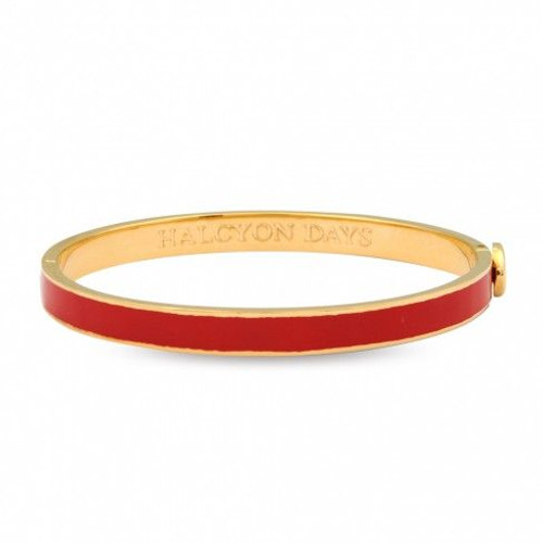 Halcyon Days 6mm Skinny Plain Bangle Bracelet Red Gold HBSPL0606G