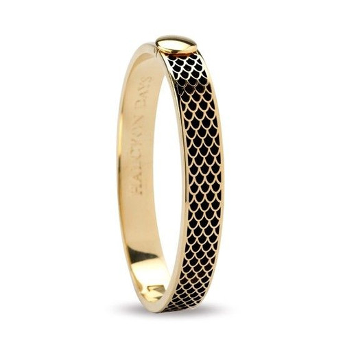 Halcyon Days Bangle 1Cm Salamander Black & Gold HBSAL0210G